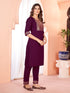 Wine Viscose Chanderi Pant Suit Acy8668 Salwar Kameez