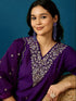 Purple Viscose Chanderi Pant Suit Acy8673 Back View