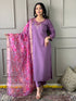 Purple Viscose Chanderi Pant Suit Acy8673