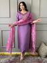 Purple Viscose Chanderi Pant Suit Acy8673 Salwar Kameez