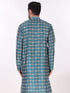 Blue Kurta Art Silk Payjama Closure View