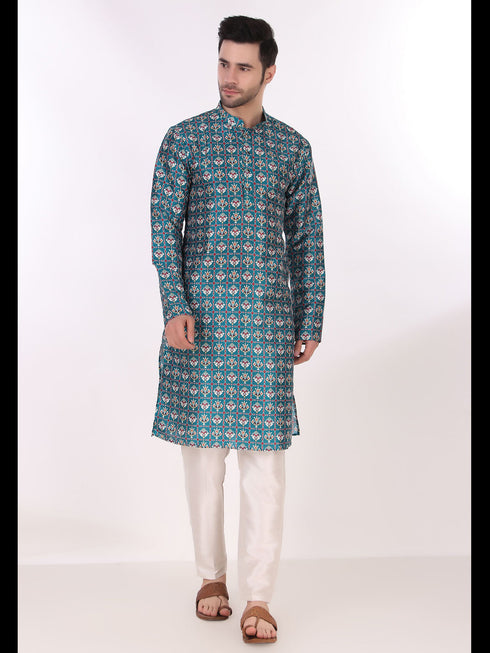 Blue Kurta Art Silk Payjama