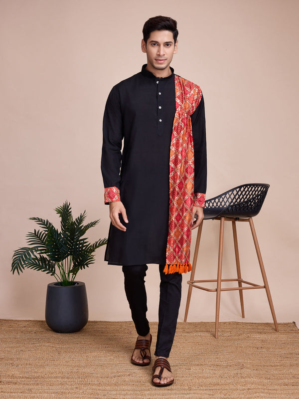 Black Kurta Silk Payjama