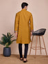 Mustard Kurta Silk Payjama Closure View