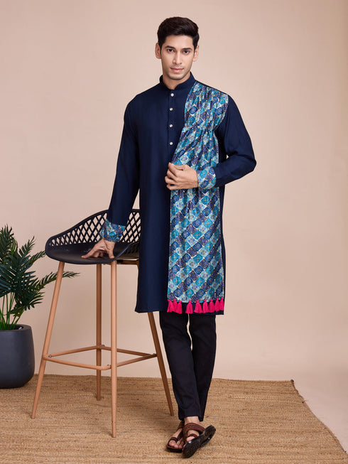 Blue Kurta Silk Payjama