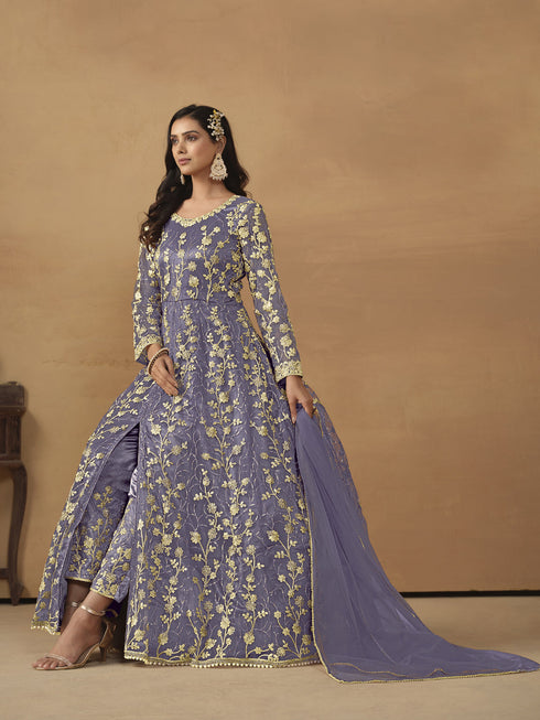 Voilet Net Anarkali Dress Acy8759 Salwar Kameez