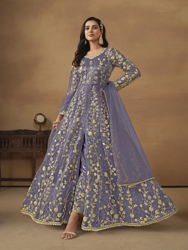 Voilet Net Anarkali Dress Acy8759