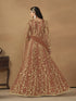 Rust Net Anarkali Dress Acy8762 Closure View