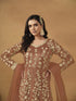 Rust Net Anarkali Dress Acy8762 Back View