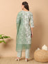 Green Cotton Pant Suit Acy8787 Back View
