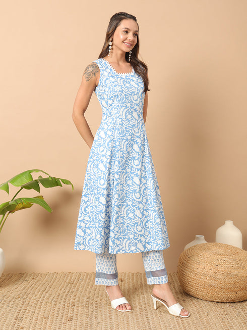Blue Cotton Pant Suit Acy8788 Salwar Kameez