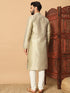 Gold Kurta Silk Payjama Closure View