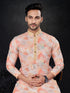 Pink Kurta Silk Payjama Closure View