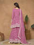Pink Faux Georgette Sharara Suit Acy8829 Closure View