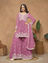 Pink Faux Georgette Sharara Suit Acy8829