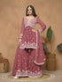 Rust Faux Georgette Sharara Suit Acy8832 Salwar Kameez