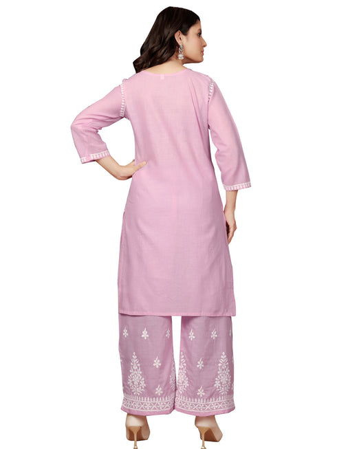 Pink Cotton Pant Suit Acy8871 Closure View