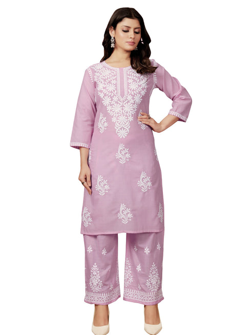 Pink Cotton Pant Suit Acy8871