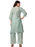 Blue Cotton Pant Suit Acy8872 Closure View