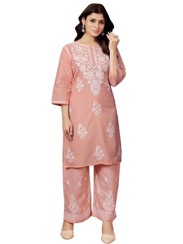 Peach Cotton Pant Suit Acy8874