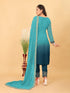 Blue Faux Georgette Pant Suit Acy8920 Closure View