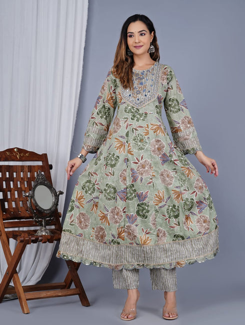 Grey Cotton Pant Suit Acy8931 Salwar Kameez