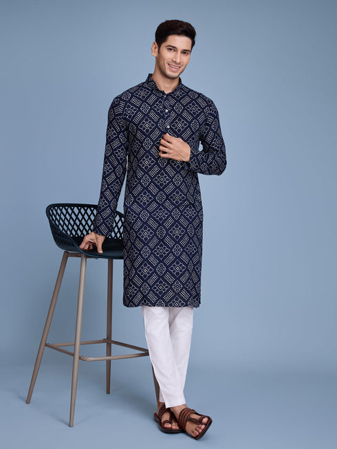 Navy Blue Kurta Rayon Payjama