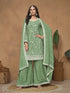 Green Chinon Palazzo Suit Acy9085 Closure View