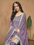 Aqua Blue Chinon Palazzo Suit Acy9087 Salwar Kameez