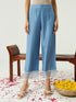Blue Silk Blend Pant Suit Acy9226 Back View