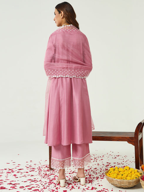 Pink Silk Blend Pant Suit Acy9227 Salwar Kameez
