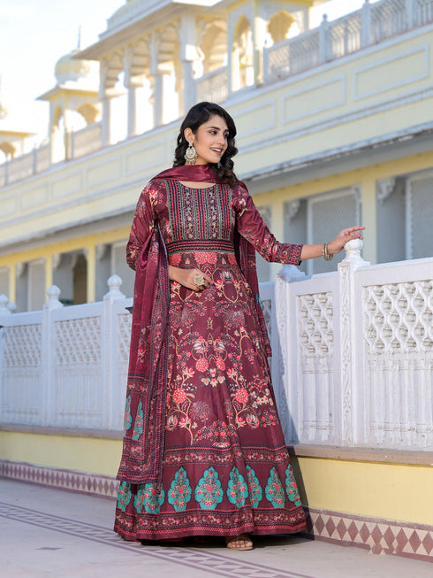 Burgundy Dola Silk Anarkali Dress Acy9242 Salwar Kameez