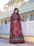 Burgundy Dola Silk Anarkali Dress Acy9242 Salwar Kameez