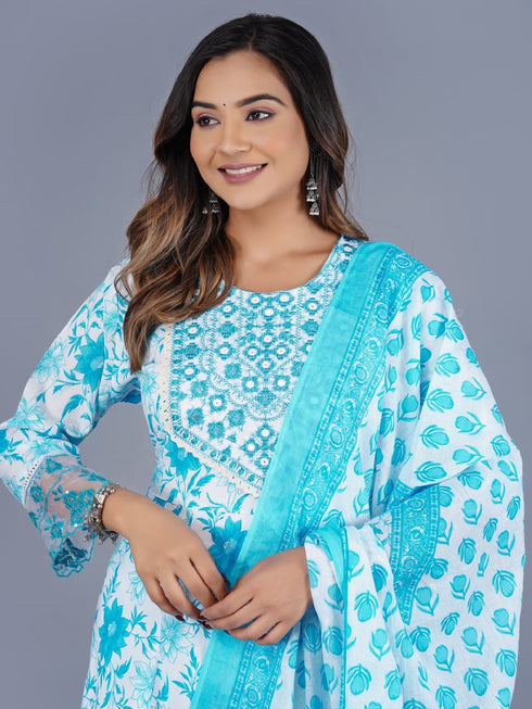 Sea Green Cotton Pant Suit Acy9246 Back View