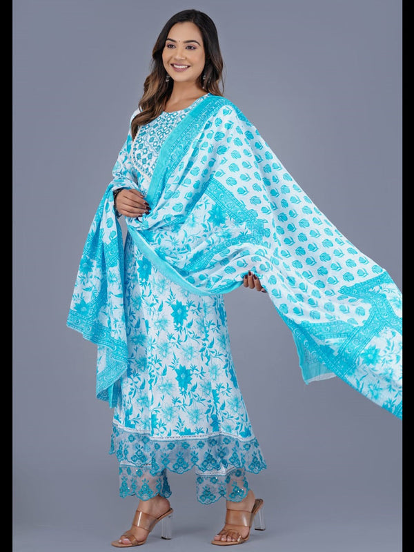 Sea Green Cotton Pant Suit Acy9246