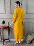 Yellow Viscose Chanderi Pant Suit Acy9272 Closure View