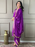 Purple Viscose Chanderi Pant Suit Acy9273 Salwar Kameez