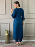 Blue Viscose Chanderi Pant Suit Acy9275 Closure View