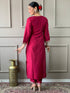 Red Viscose Chanderi Pant Suit Acy9276 Closure View