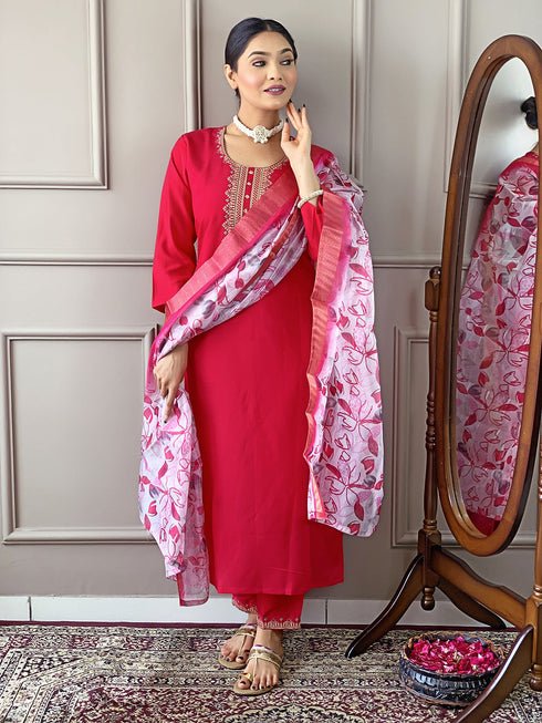 Gajri Viscose Chanderi Pant Suit Acy9280 Salwar Kameez