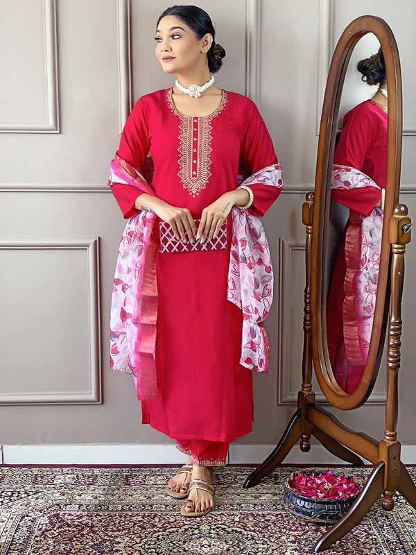 Gajri Viscose Chanderi Pant Suit Acy9280