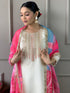 Cream Viscose Chanderi Pant Suit Acy9281 Back View