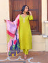 Lemon Viscose Silk Pant Suit Acy9283