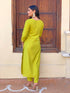 Lemon Viscose Silk Pant Suit Acy9283 Closure View