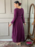Wine Viscose Silk Pant Suit Acy9284 Closure View