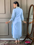Sky Blue Viscose Silk Pant Suit Acy9287 Closure View