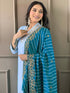 Sky Blue Viscose Silk Pant Suit Acy9287 Back View