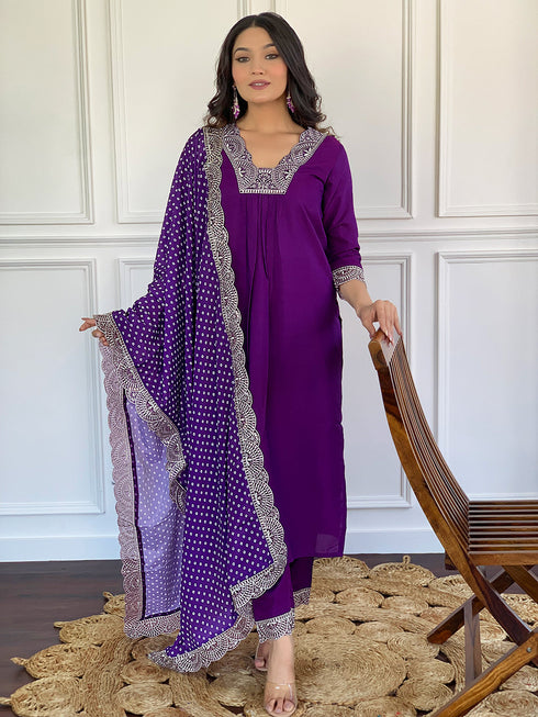 Wine Viscose Silk Pant Suit Acy9289