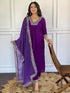 Wine Viscose Silk Pant Suit Acy9289