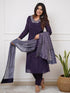 Blue Viscose Silk Pant Suit Acy9291